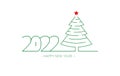 Happy New Year 2022 design logo with christmas tree children`s labyrinth Royalty Free Stock Photo